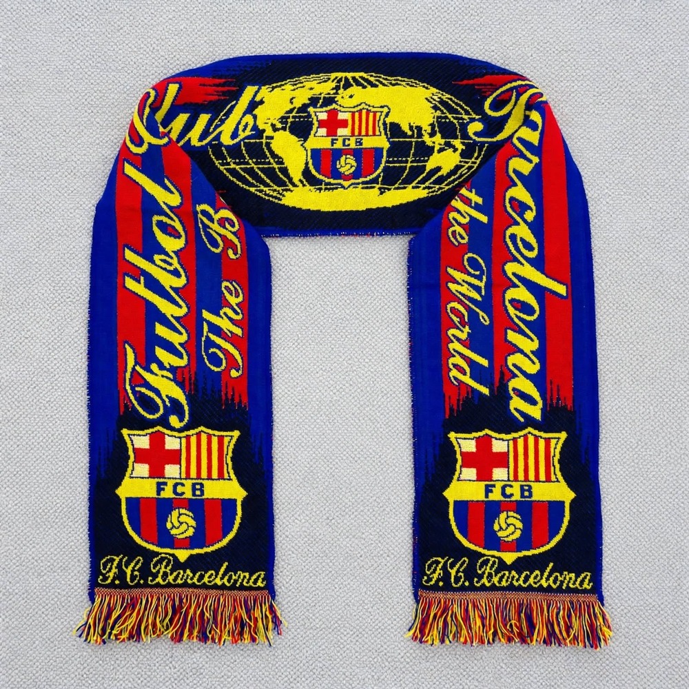 Vintage FC Barcelona Jacquard Fan Scarf Official Product Circa 2003